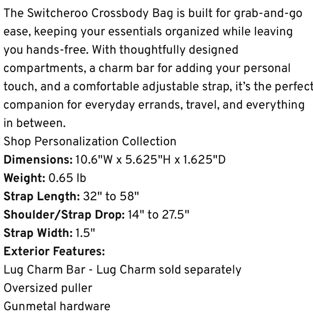 NWT Lug Switcheroo Crossbody Bag in Black - Picture 10 of 11